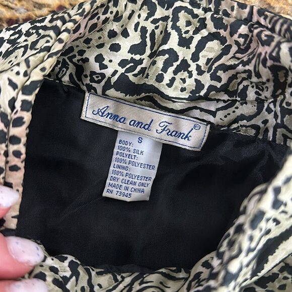Anna And Frank Vintage Silk Animal Print Puffer Quilted Jacket Size S - Picture 7 of 10